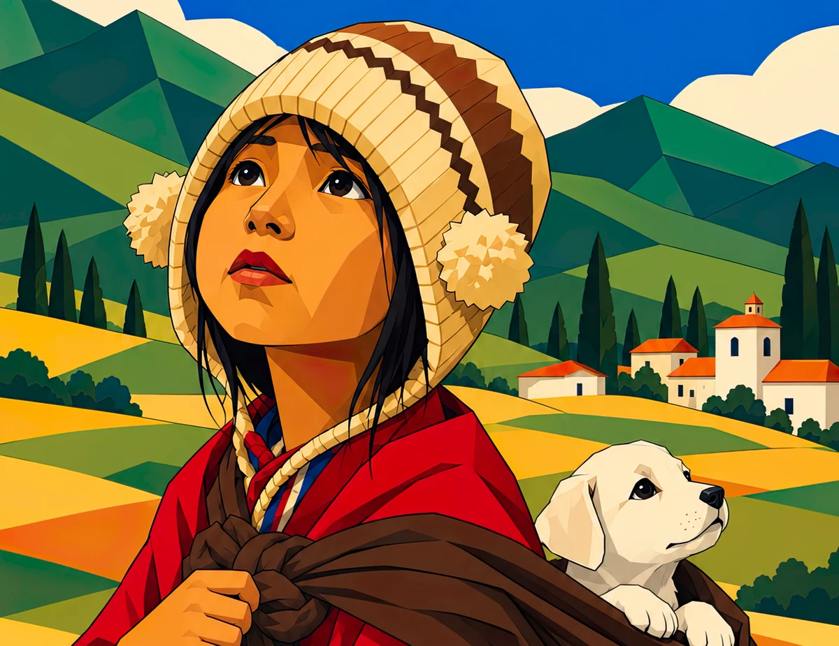 Boy Carrying a Puppy — artwork detail
