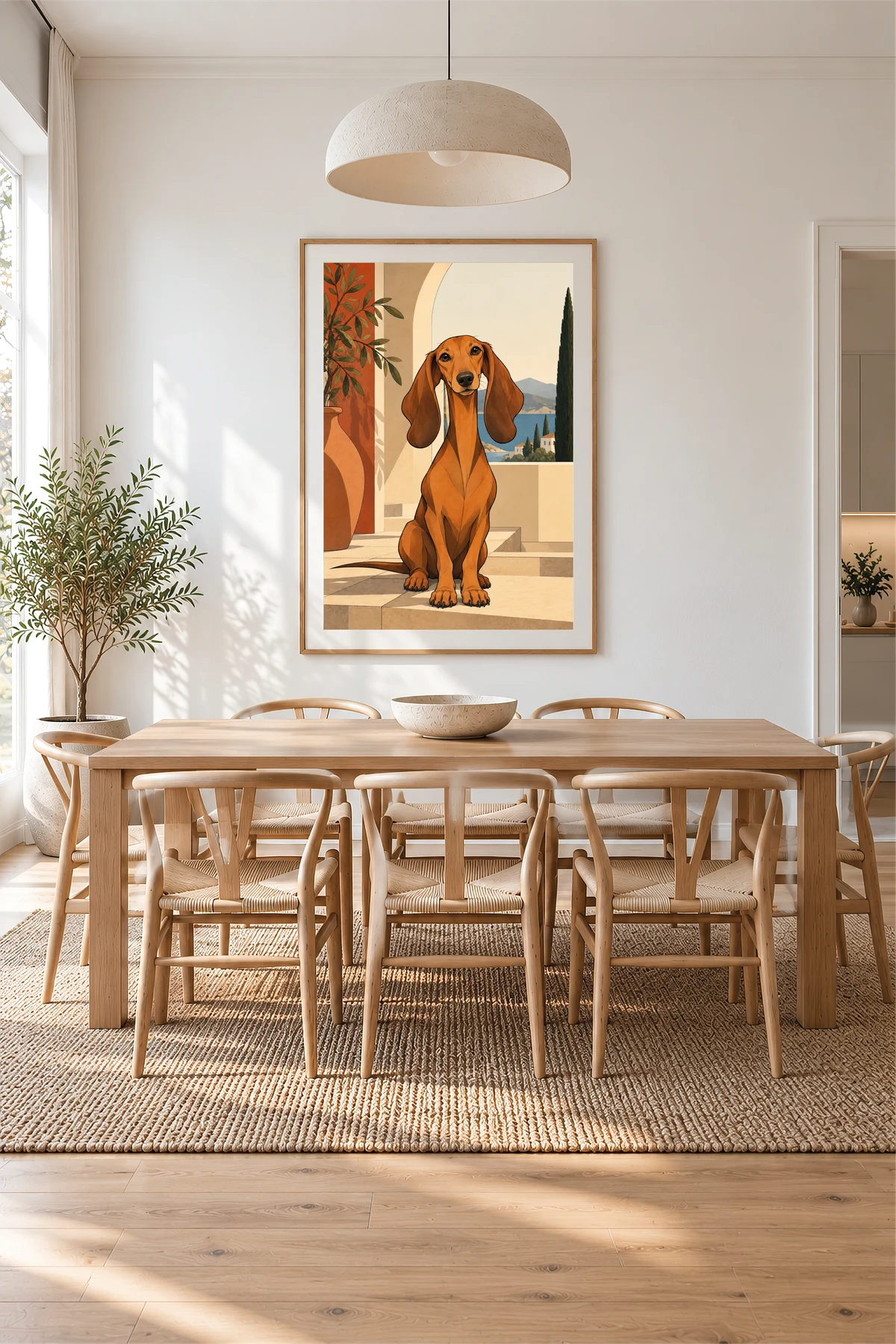 Dachshund — framed presentation, frame not included