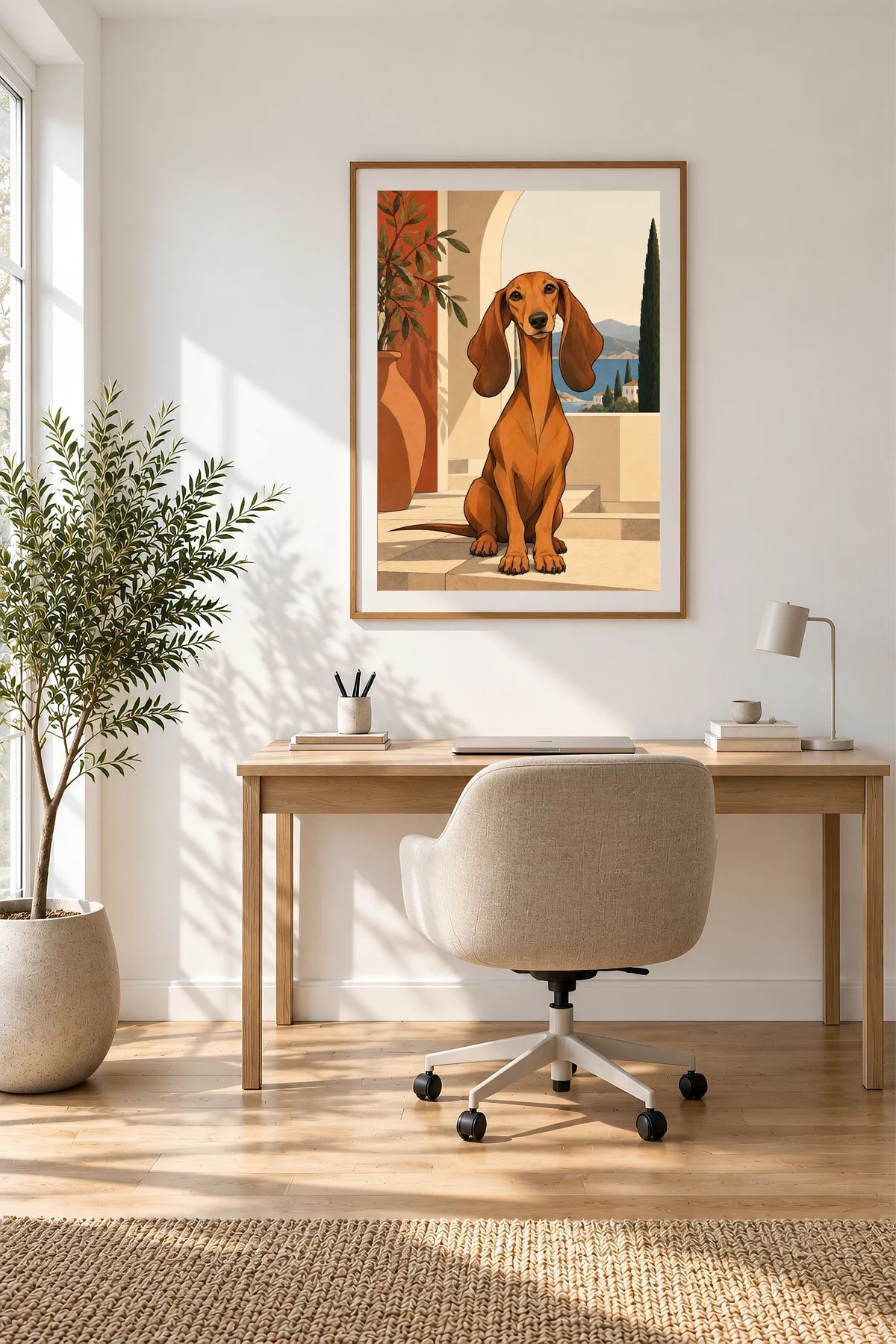 Dachshund — framed presentation, frame not included