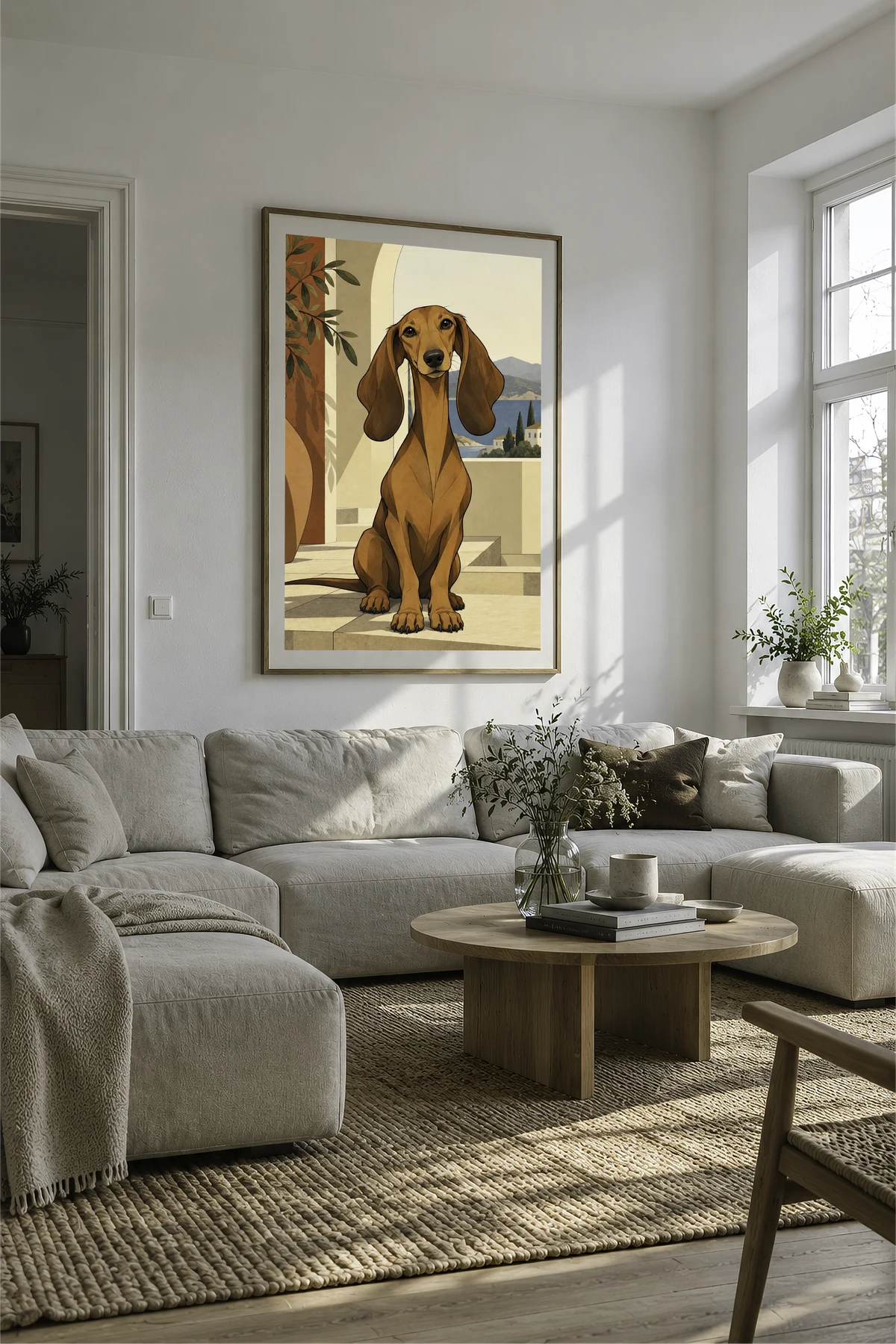 Dachshund — framed presentation, frame not included