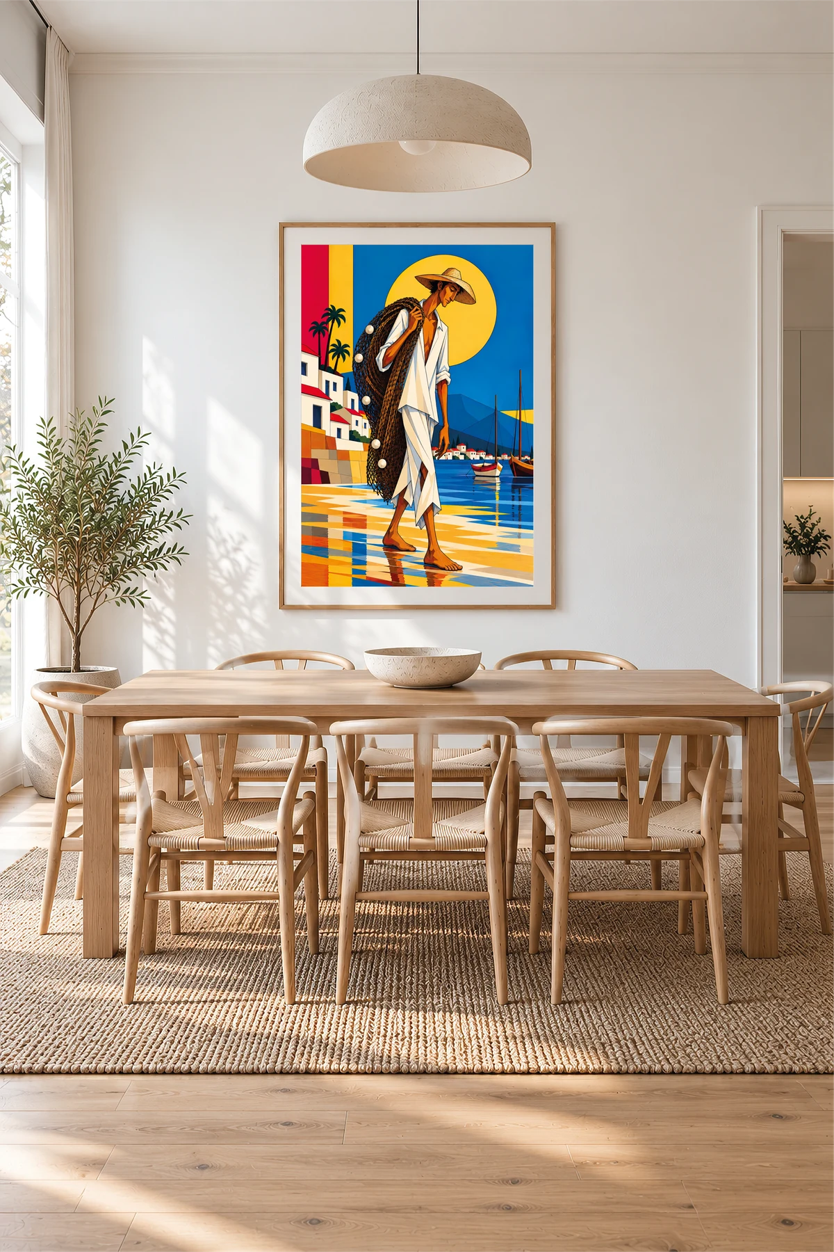 Fisherman — framed presentation, frame not included