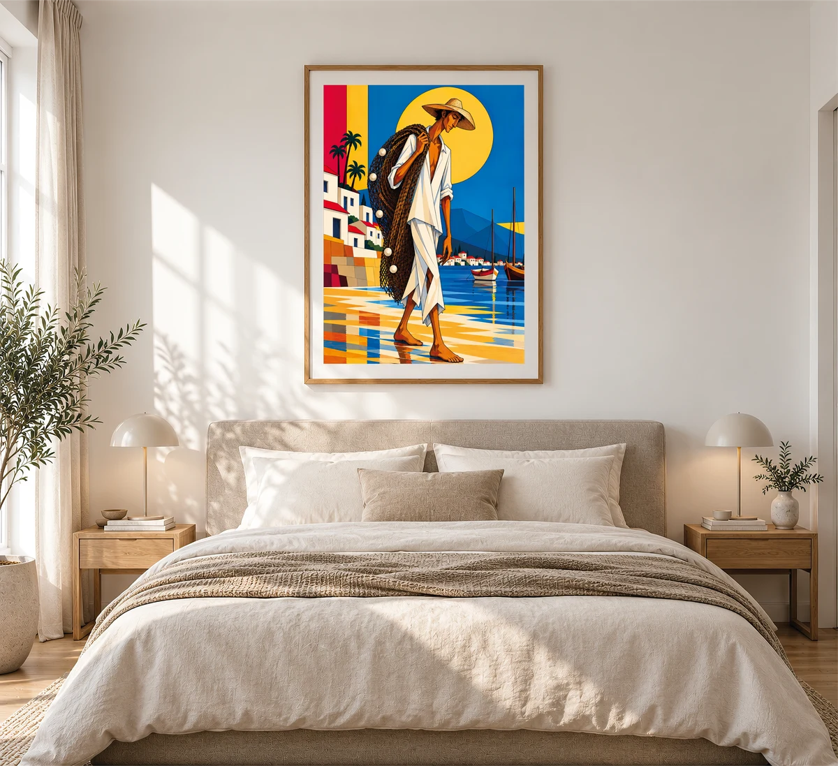 Fisherman — framed presentation, frame not included