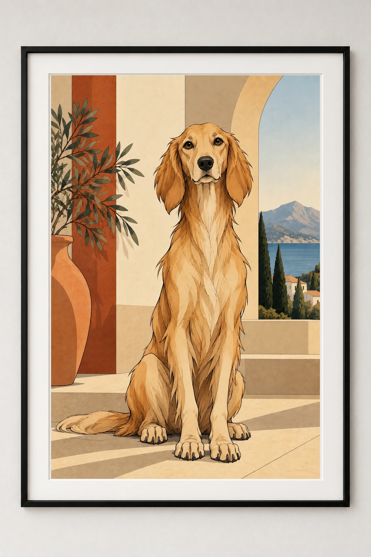 Golden Retriever · framed presentation · frame not included