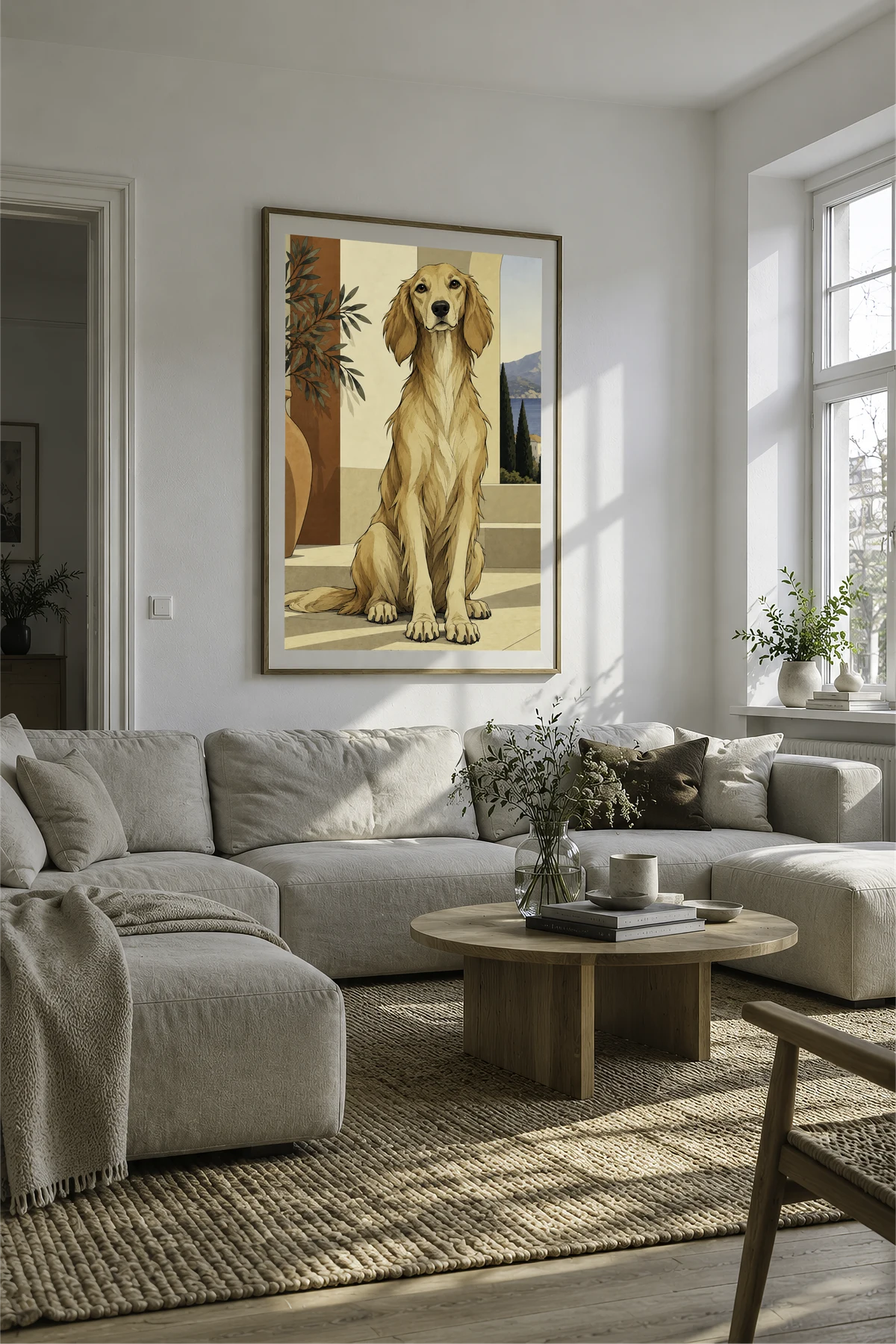 Golden Retriever — framed presentation, frame not included