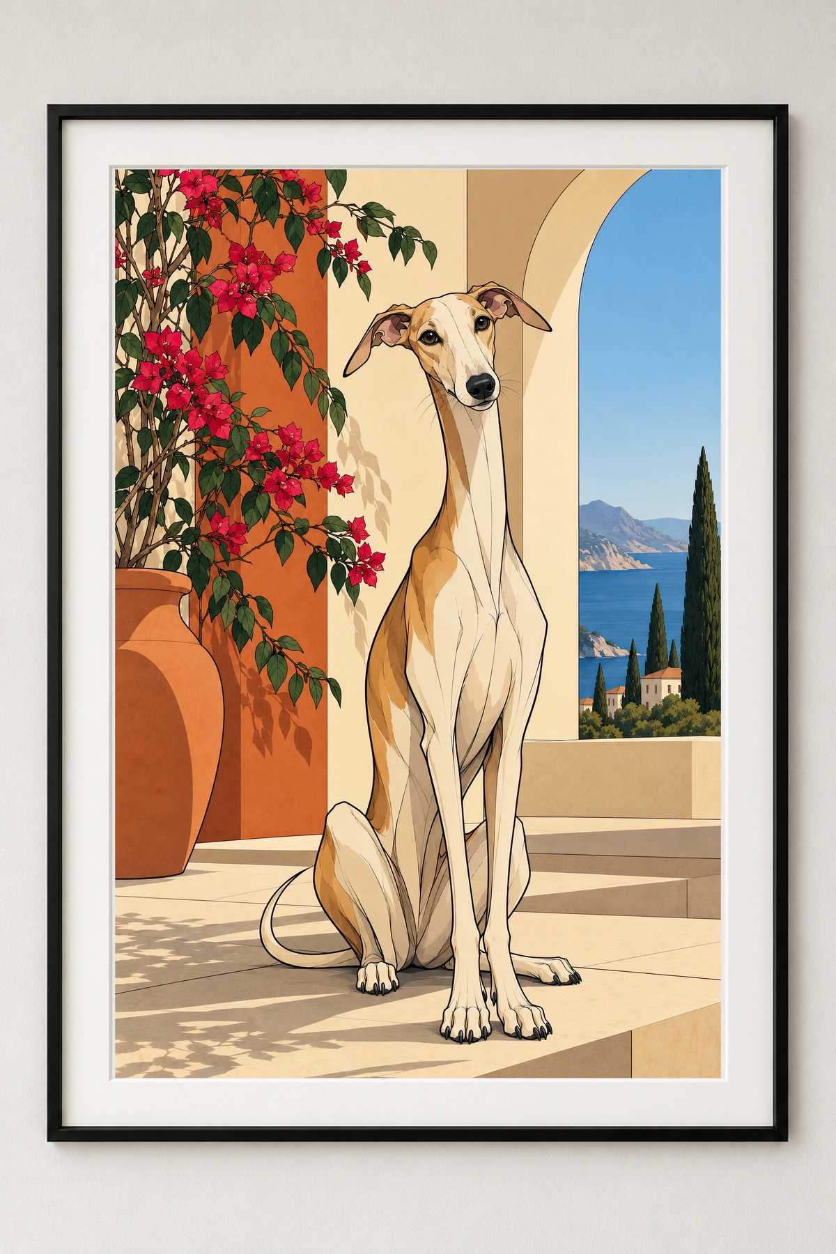 Greyhound — framed presentation, frame not included