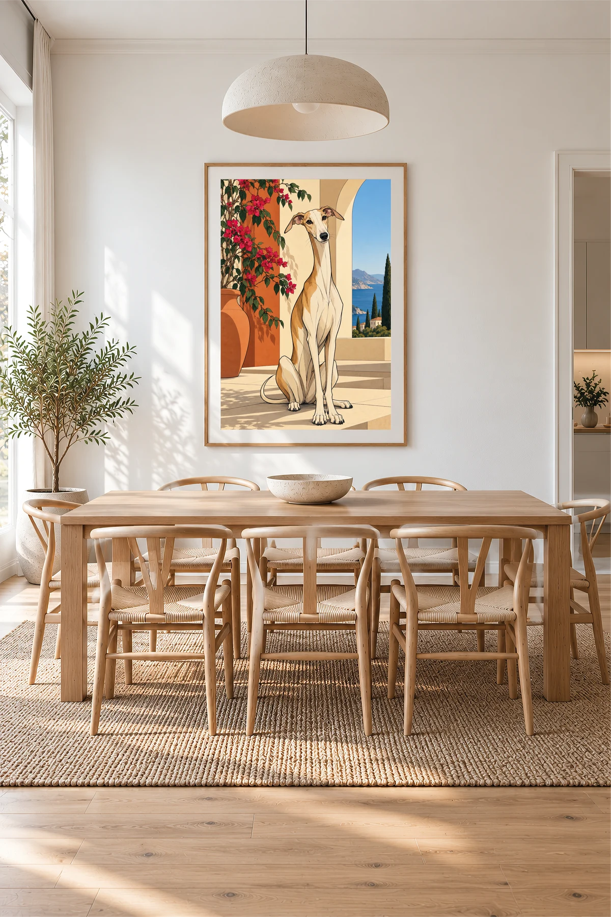 Greyhound — framed presentation, frame not included