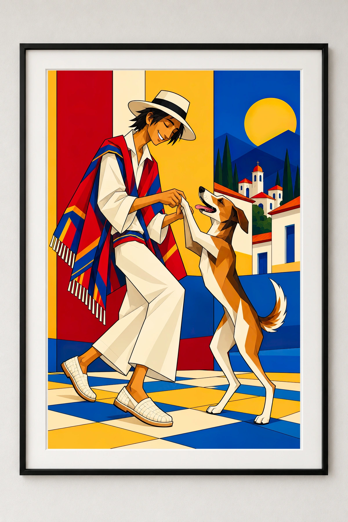 Man Dancing With Dog · framed presentation · frame not included