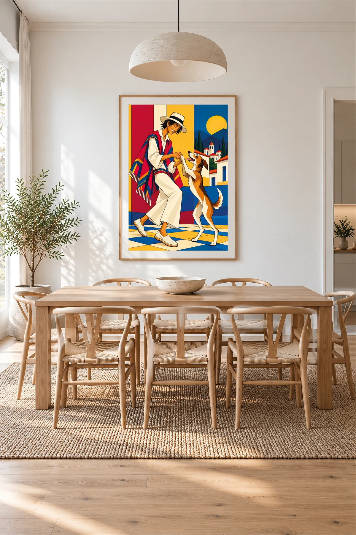 Man Dancing With Dog — framed presentation, frame not included
