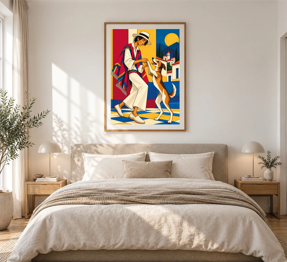 Man Dancing With Dog — framed presentation, frame not included