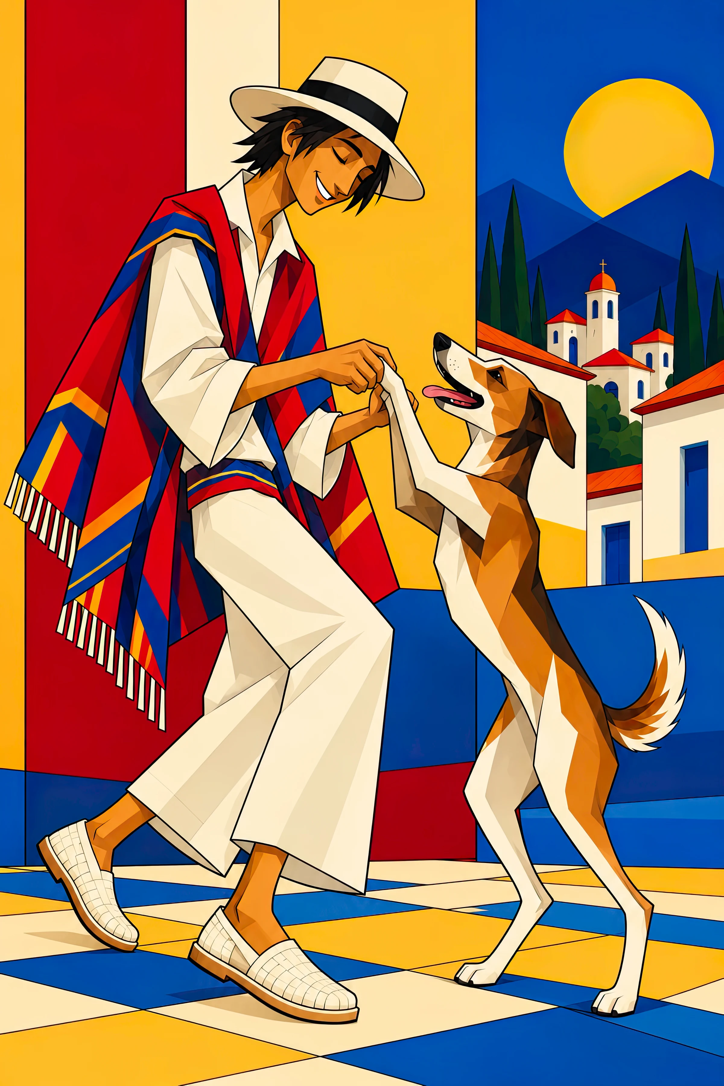 Man Dancing With Dog — Digital Art Print