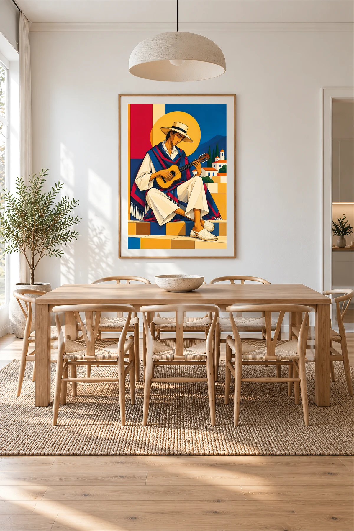 Mediterranean Musician — framed presentation, frame not included