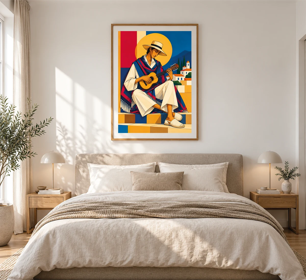 Mediterranean Musician — framed presentation, frame not included