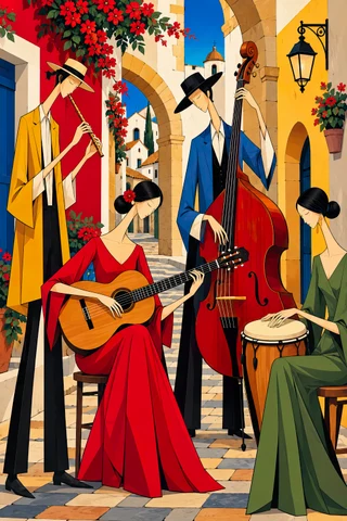 Musicians in the Courtyard