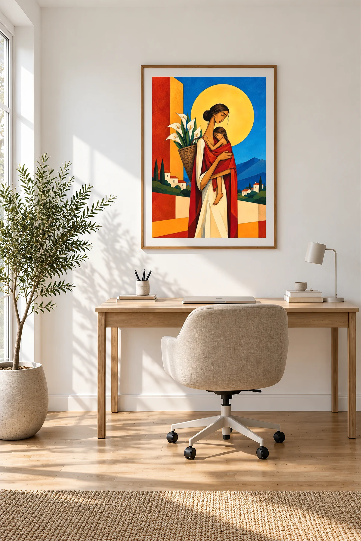 Mother and Child — framed presentation, frame not included