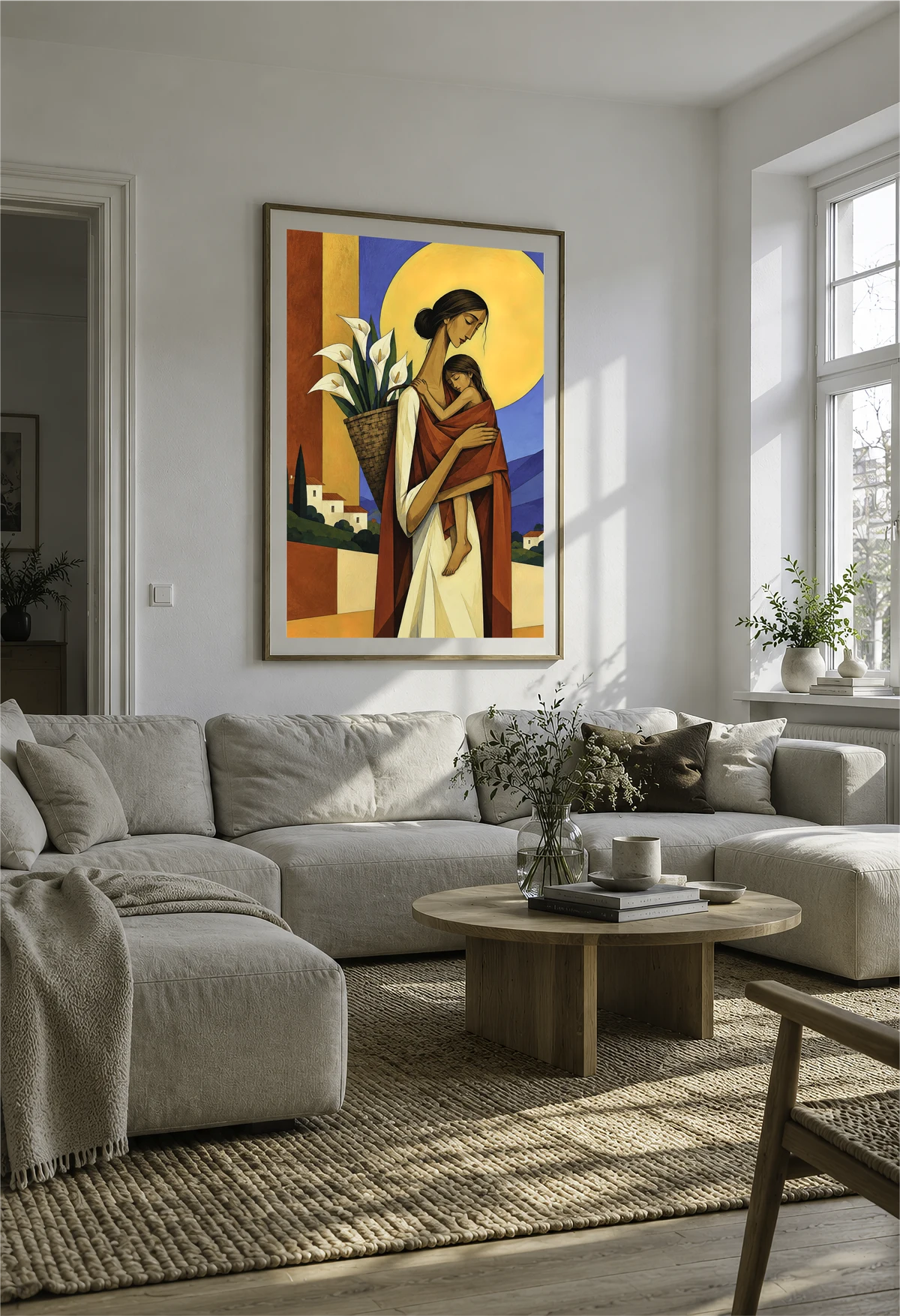 Mother and Child — framed presentation, frame not included