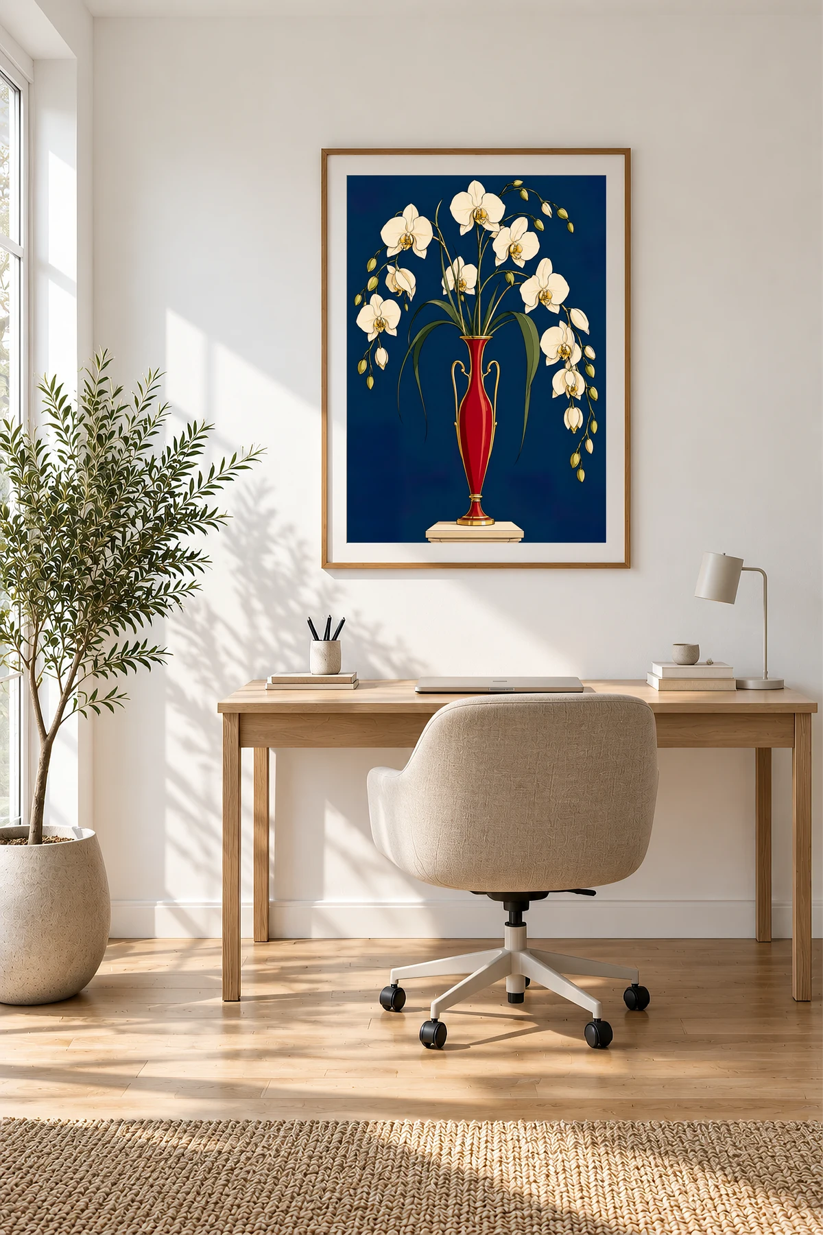 Orchids — framed presentation, frame not included