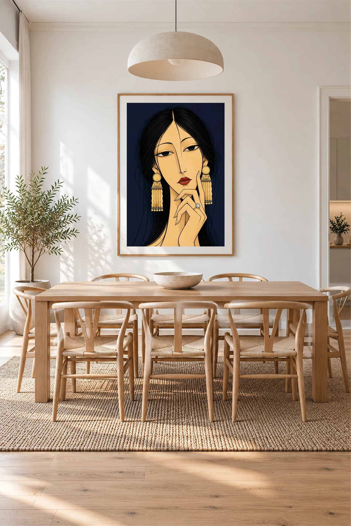 Portrait With Golden Jewellery — framed presentation, frame not included