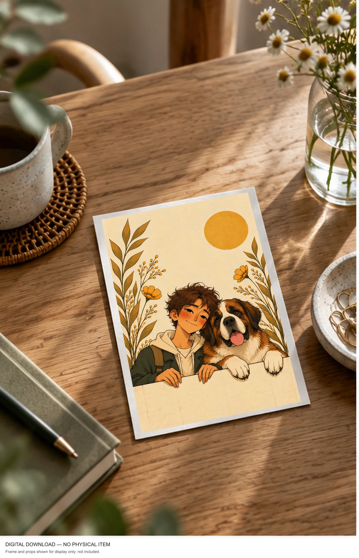 Golden Sun Friendship — framed presentation, frame not included