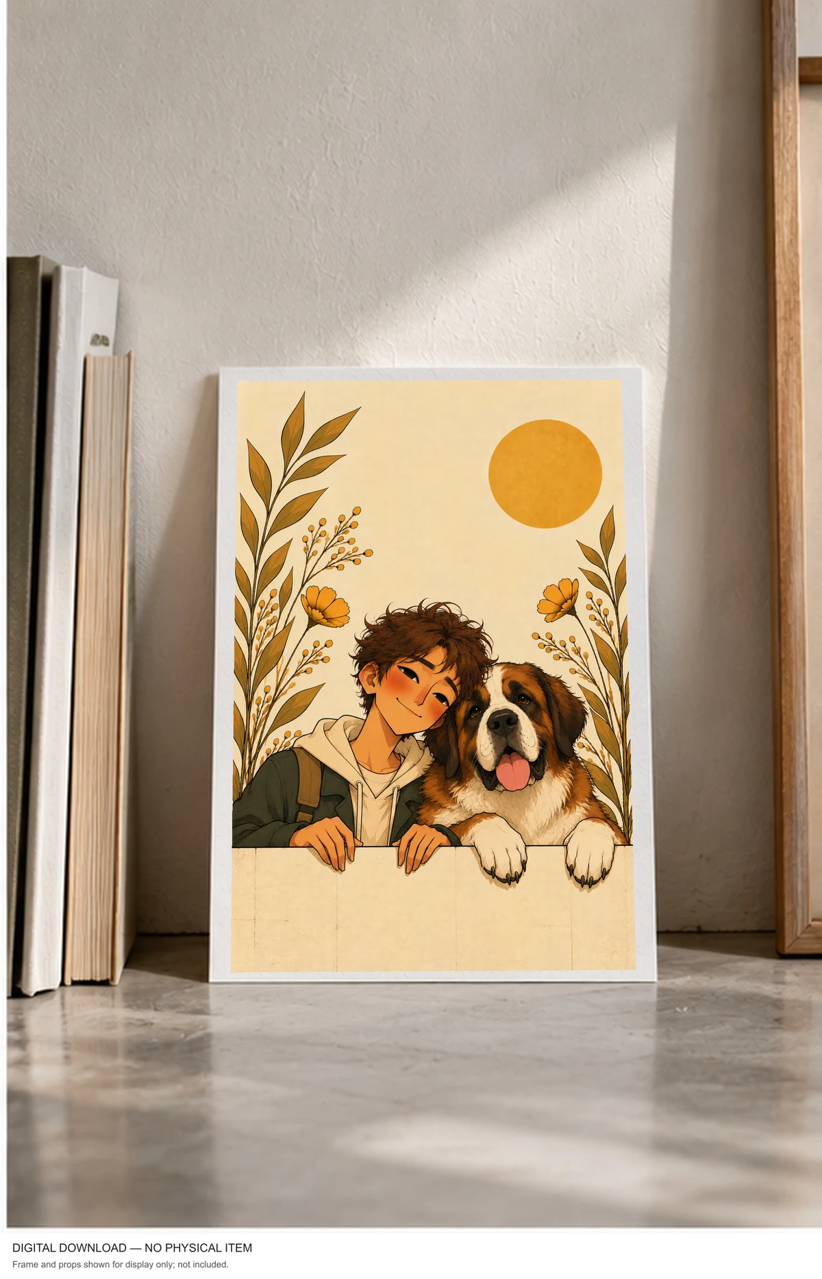 Golden Sun Friendship — framed presentation, frame not included