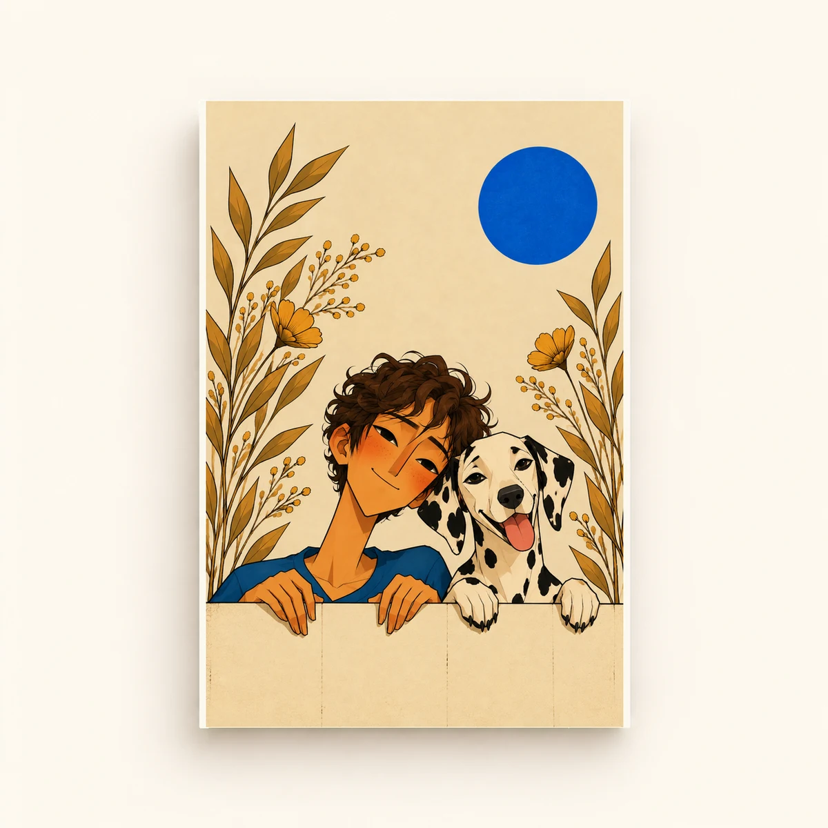 A Boy and His Dalmatian — framed presentation, frame not included