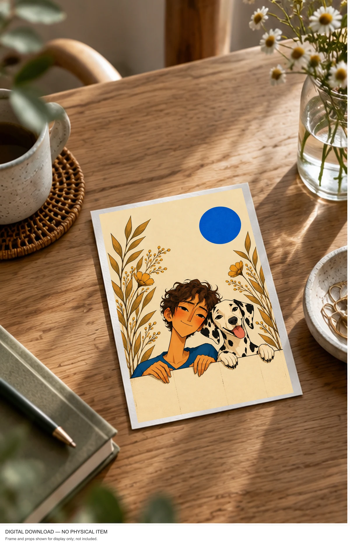 A Boy and His Dalmatian — framed presentation, frame not included