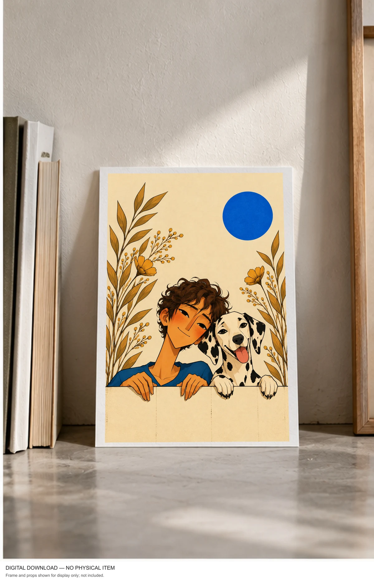 A Boy and His Dalmatian — framed presentation, frame not included