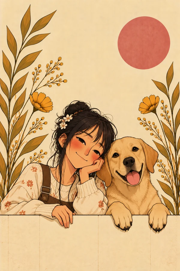 A Girl and Her Gentle Companion