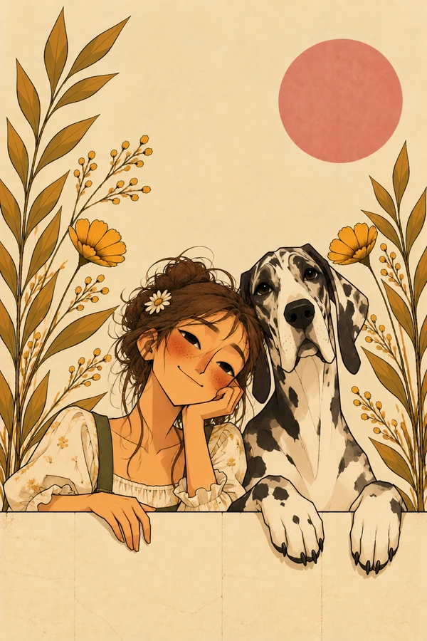 A Girl and Her Great Dane