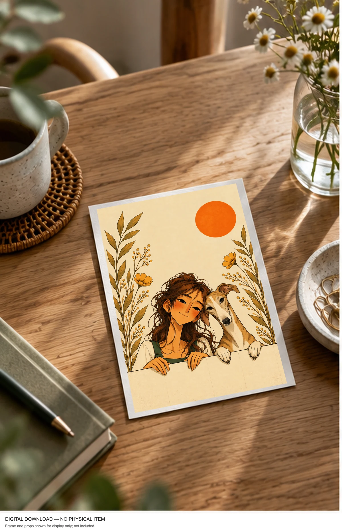 Autumn Friendship — framed presentation, frame not included