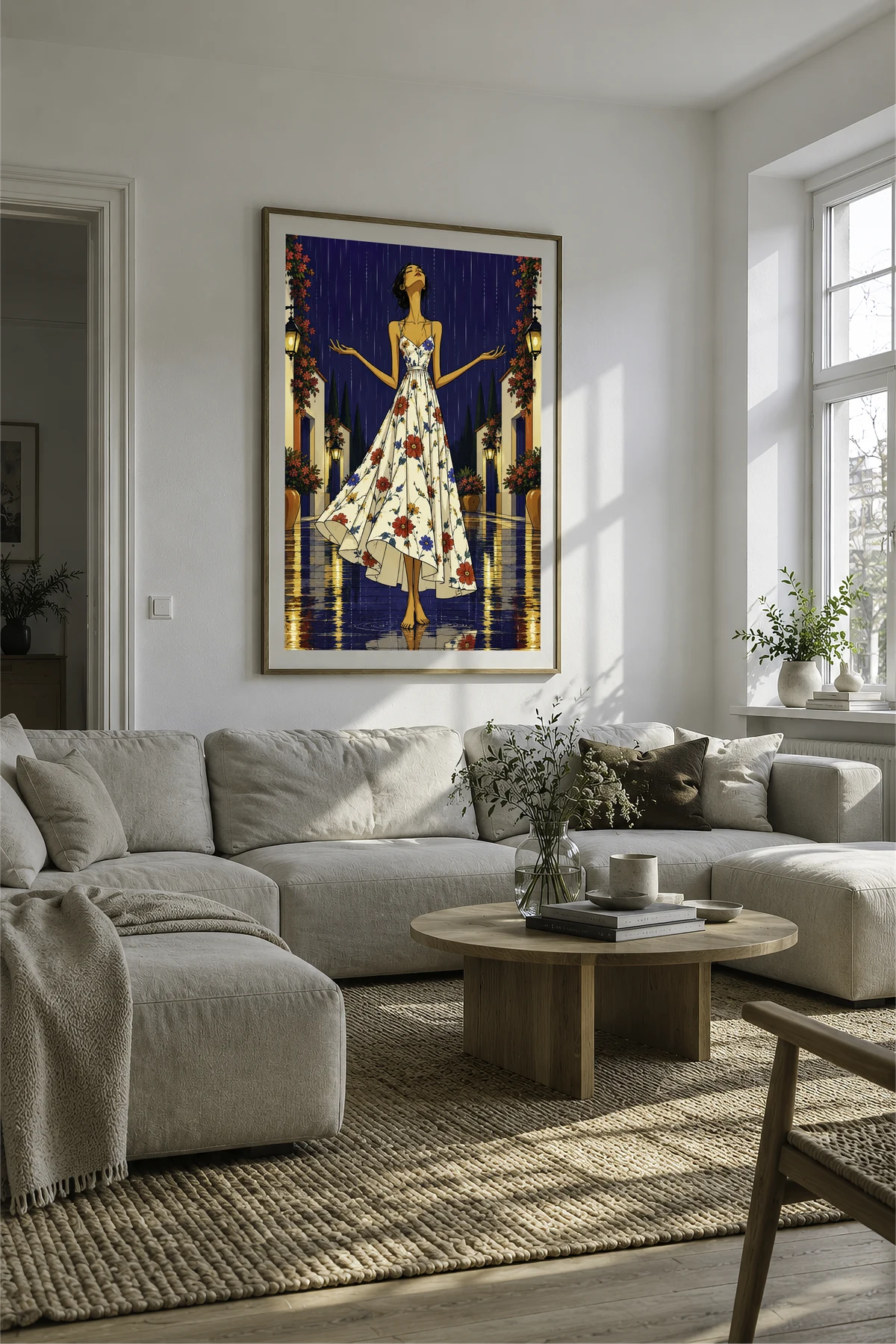 Serenity in the Rain — framed presentation, frame not included
