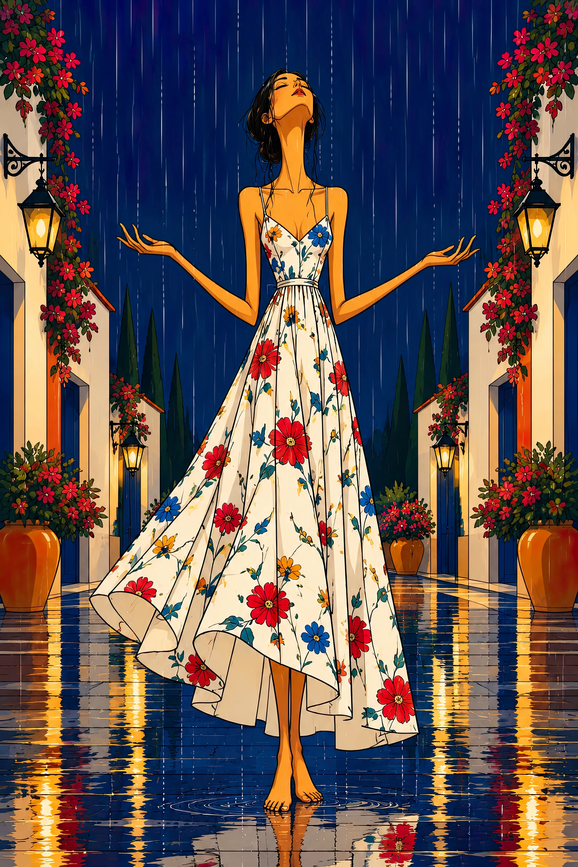 Serenity in the Rain — Digital Art Print