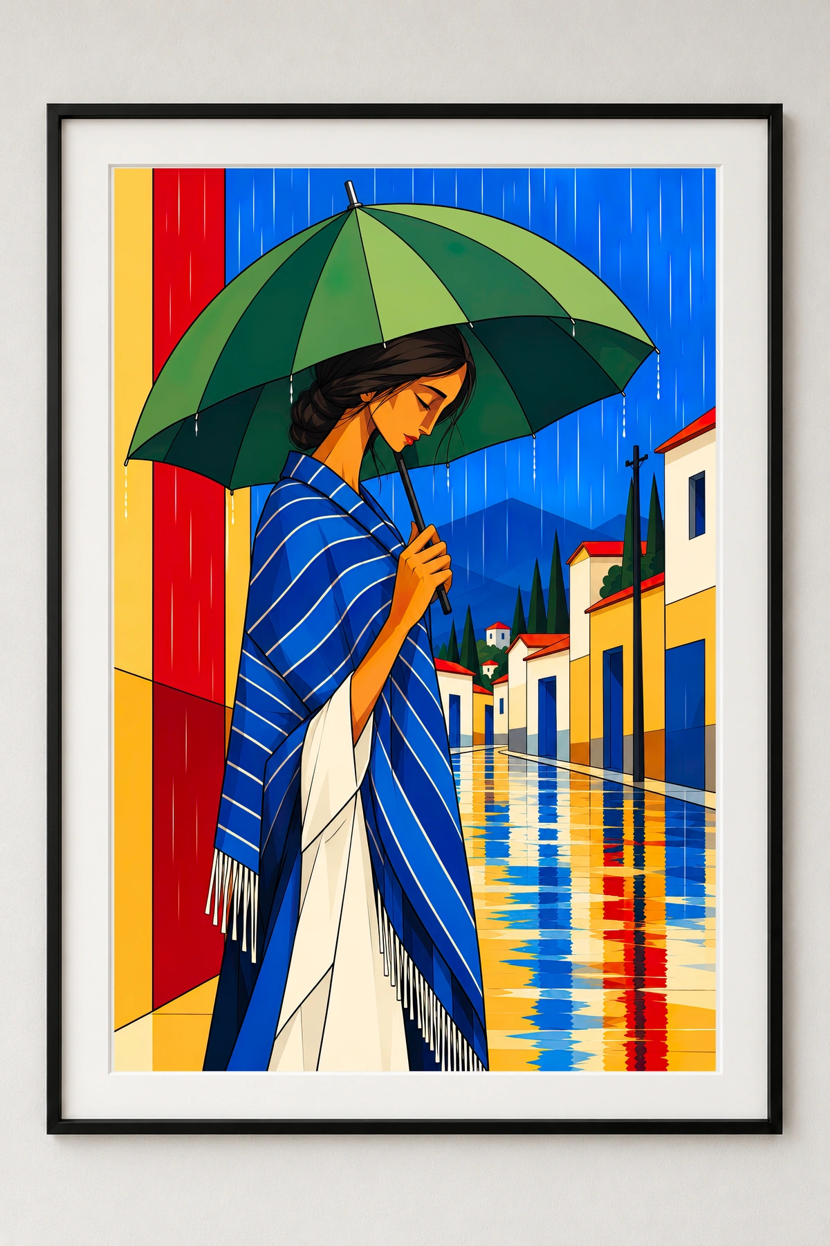 The Girl in the Rain · framed presentation · frame not included