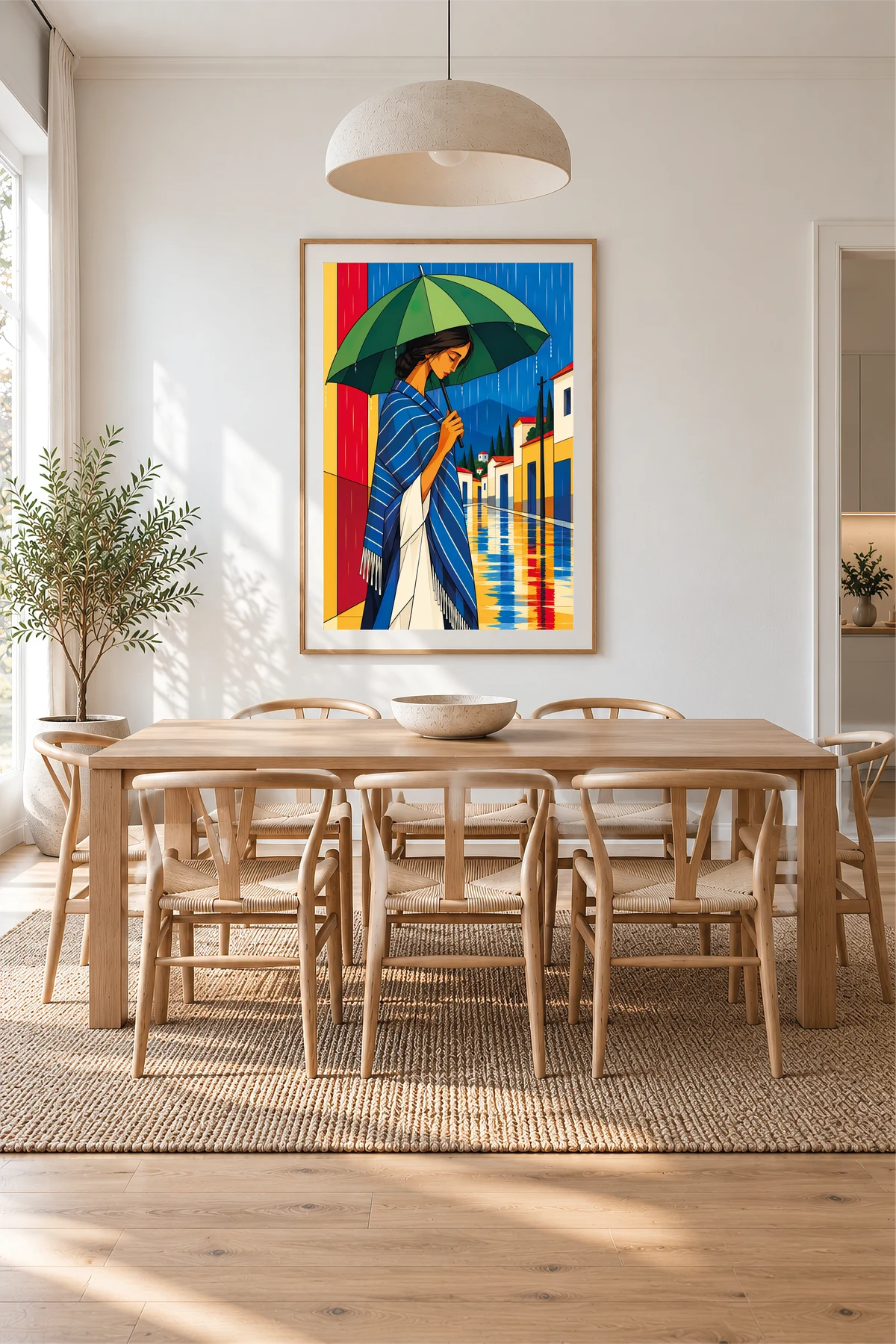 The Girl in the Rain — framed presentation, frame not included
