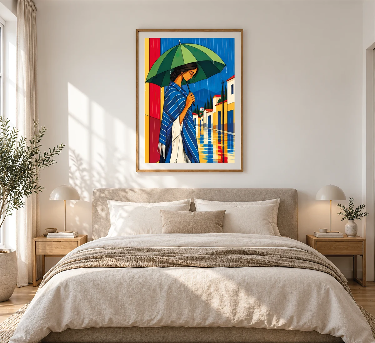 The Girl in the Rain — framed presentation, frame not included